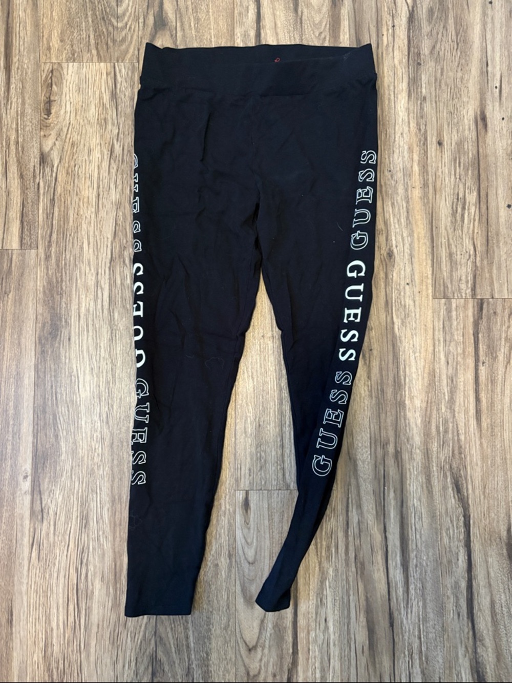 NWOT GUESS Black Leggings with White Side Logo